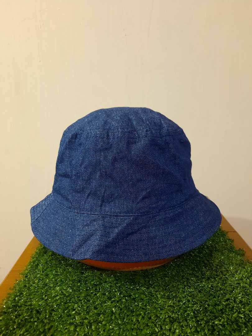 Bucket Hat Blue, Fesyen Pria, Aksesoris 