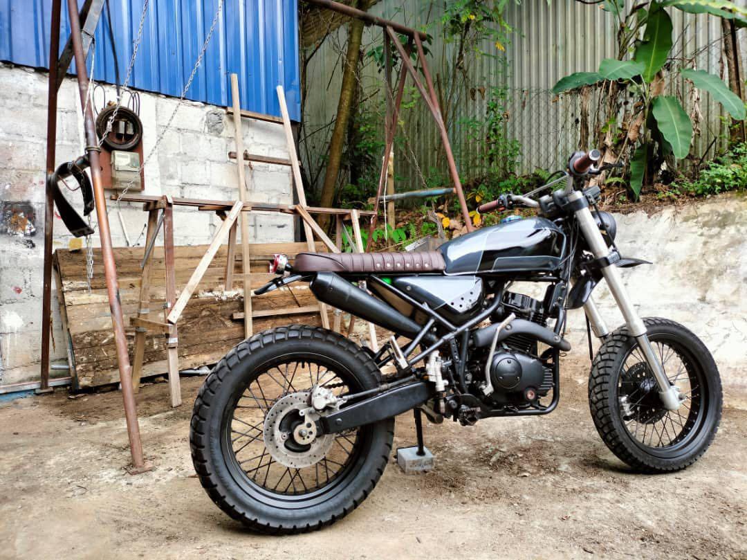 Kawasaki KLX 150 BF Jadi Custom Cafe Racer Sekedar Coretan 57 OFF