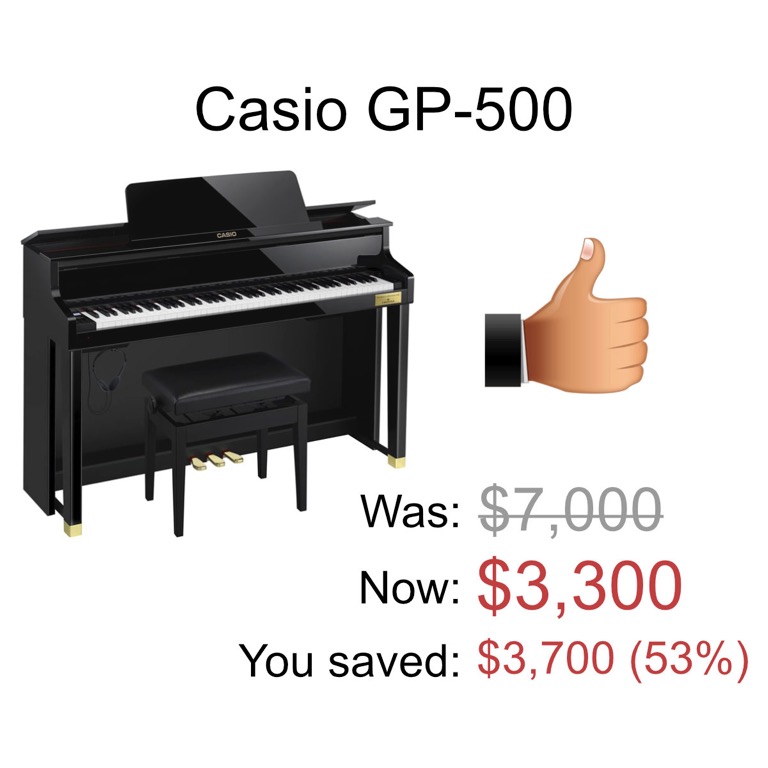 Piano casio online gp 500