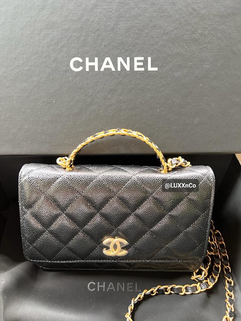 Chanel 22S Woc Top Handle Black Caviar, Luxury, Bags & Wallets on Carousell