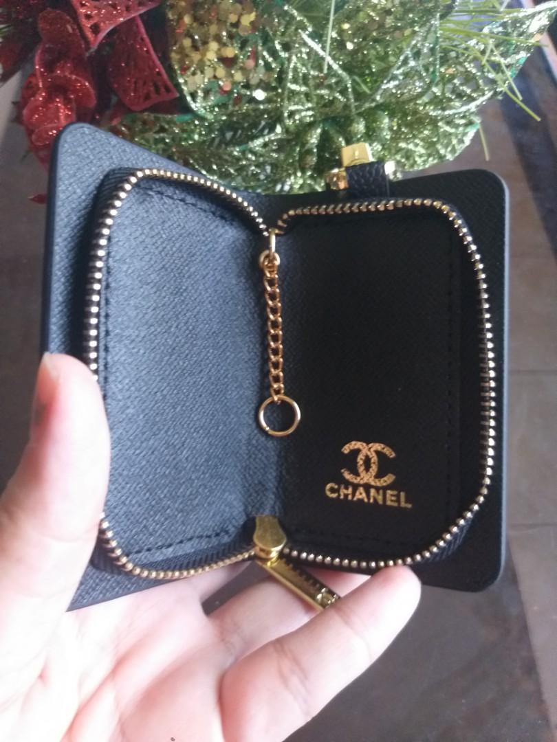 Chanel 23P Black Caviar Gold CC Logo Quilted Classic Credit Card Holder  Wallet