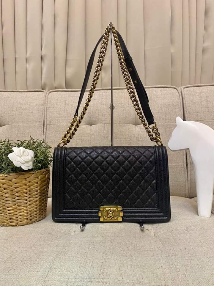Chanel Leboy New Medium Black Caviar GHW Series 20