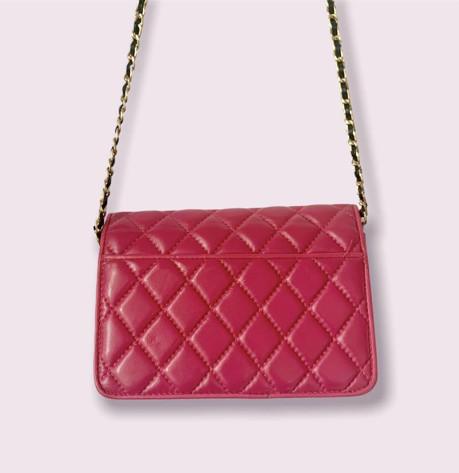 Chanel Sling Pink Leather Bag With Datecode Serial Number, Women's Fashion, Bags & Wallets