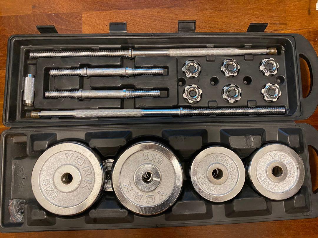 Chrome Barbell and Dumbbell Set, Sports Equipment, Exercise & Fitness