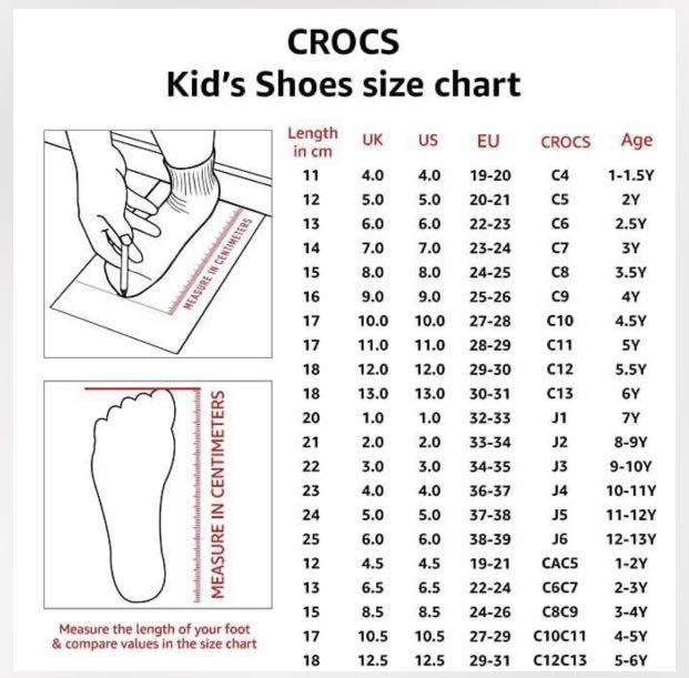Crocs Shoe Size Chart Adult Kids Sizing Crocs 40 OFF