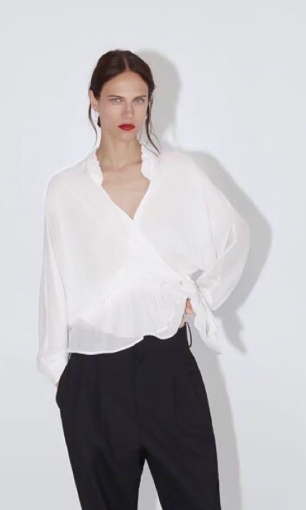 zara ruffled shirt