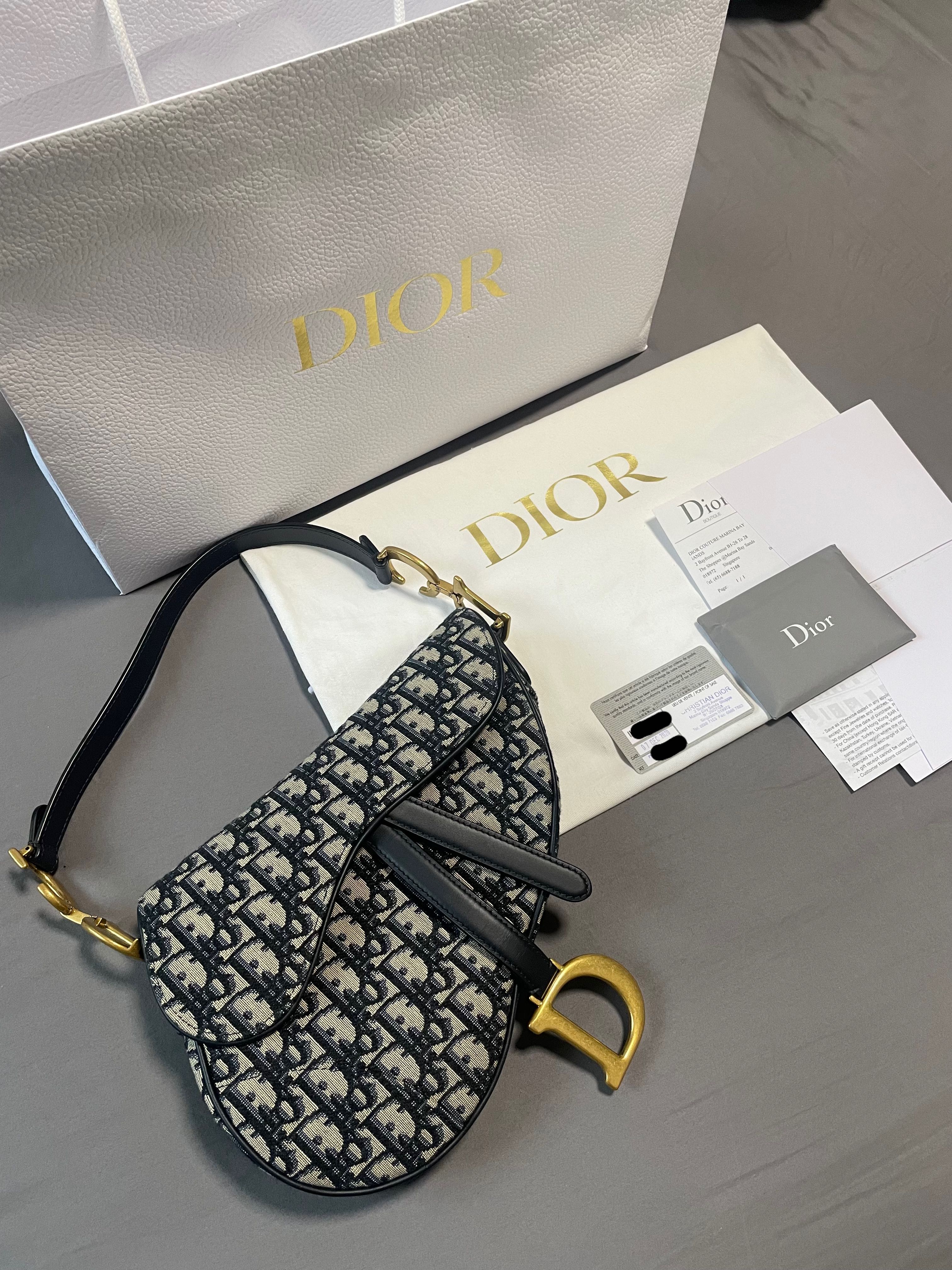 Christian dior oblique shop saddle bag blue