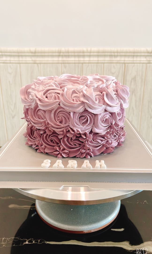 Ombre Rosettes Cake - Hayley Cakes and Cookies Hayley Cakes and Cookies