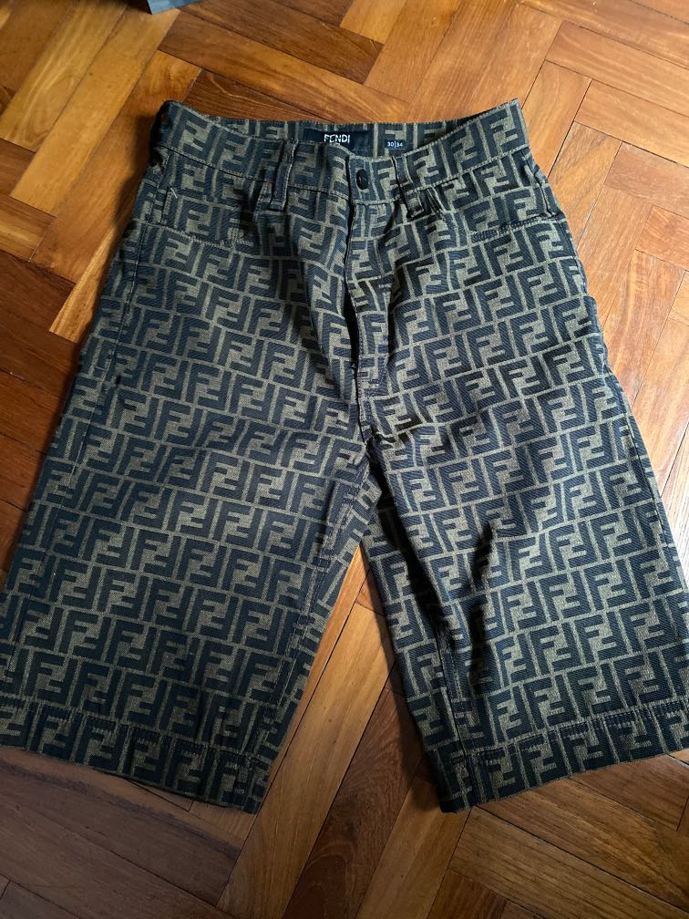 Trousers Shorts Fendi Jr - Monogram inlay denim shorts