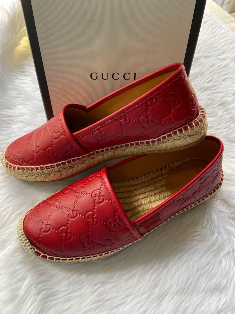 Gucci signature leather hot sale espadrille