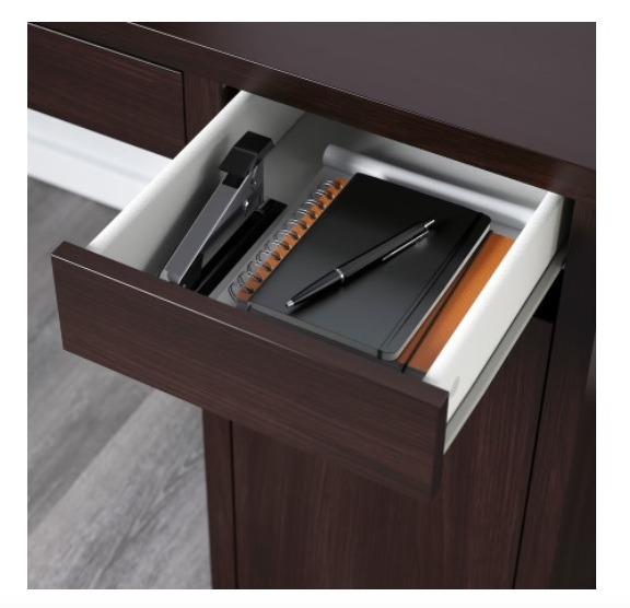 IKEA MICKE Desk with AddOn Shelf and Whiteboard, Furniture