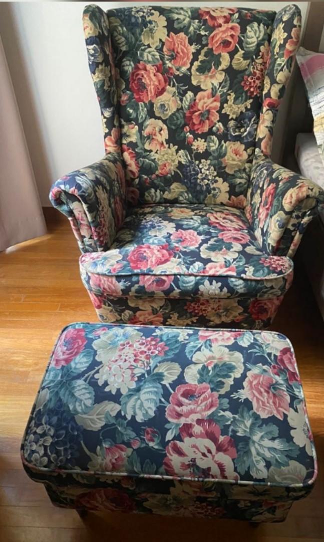 IKEA Strandmon Armchair and Footstool
