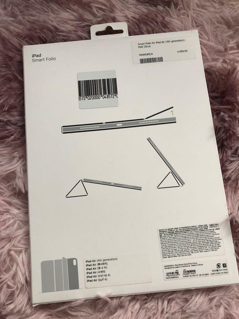 iPad Smartfolio for IPad Air 4th Gen Pink Citrus (Category: iPad) located in Santiago. Submitted by herclosetmd (Listing ID 1155801417, Image 2). Description: Bought this at Mac Center Megamall 💯 Original 💯 smooth and mint condition It was a nice gift to me. I used only once for fitting, but i really dont like the color. Orig price: P4,990 LAST PRICE (LP) posted ♥️ RFS: Decluttering!! Decluttering!! Decluttering!! Please manage your expectation