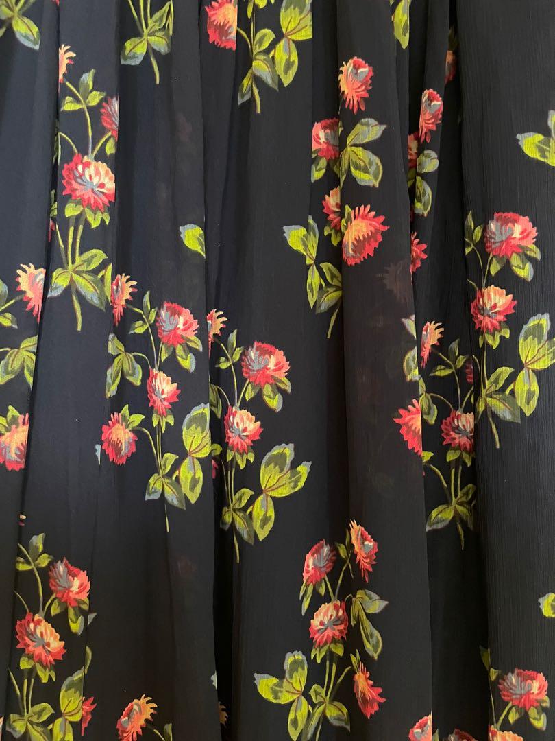 Point sur floral maxi skirt in crinkle chiffon cheap