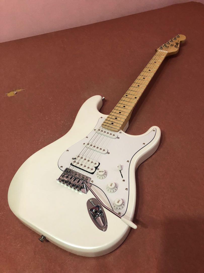 JCraft S 1H HSS Stratocaster Electric Guitar Pearl White