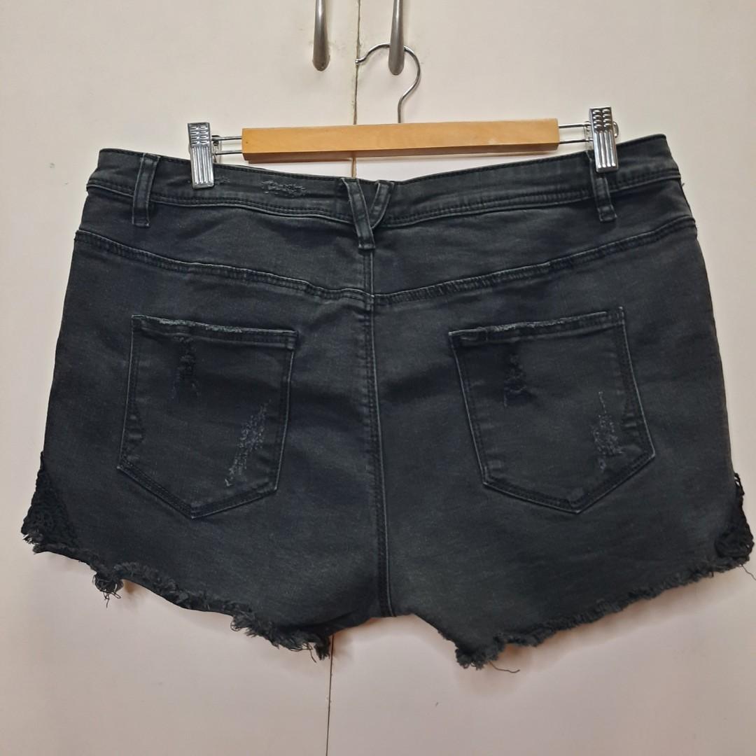 Joe Boxer Black Denim Distressed Cut 