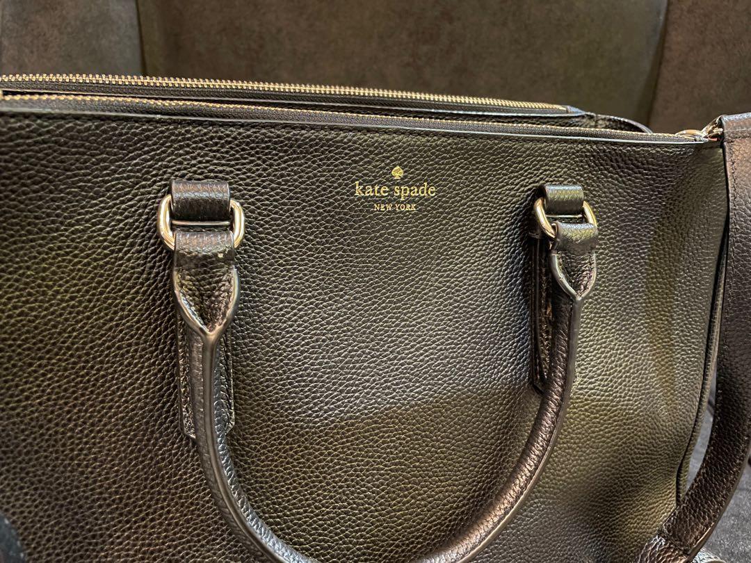 Kate Spade Black 2 way leather bag (Category: Luxury Bags & Wallets) located in Angeles City. Submitted by declutter.lline (Listing ID 1155918013, Image 2). Description: Black leather kate spade 2 way bag. As seen on the last picture, there’s a slight scratch on the bottom edge of the bag. .
