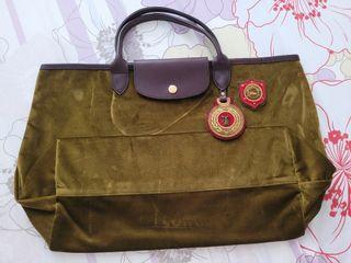 Longchamp Medium Short Handle - Special Olive Green