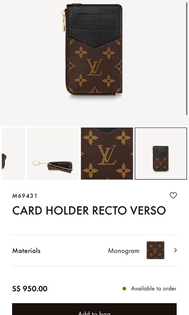 Louis Vuitton Monogram Card Holder Recto Verso M69431 NWT Made In