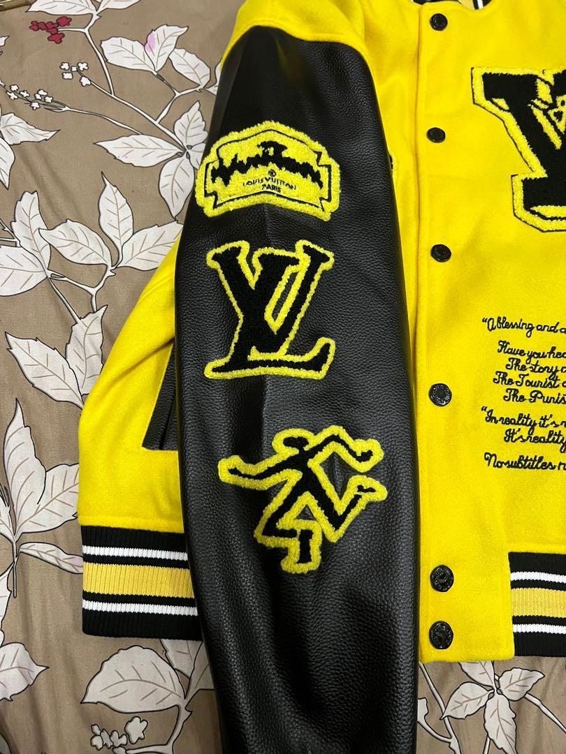 Louis Vuitton LV Varsity Leather Jacket, Fesyen Pria, Pakaian , Baju Luaran  di Carousell