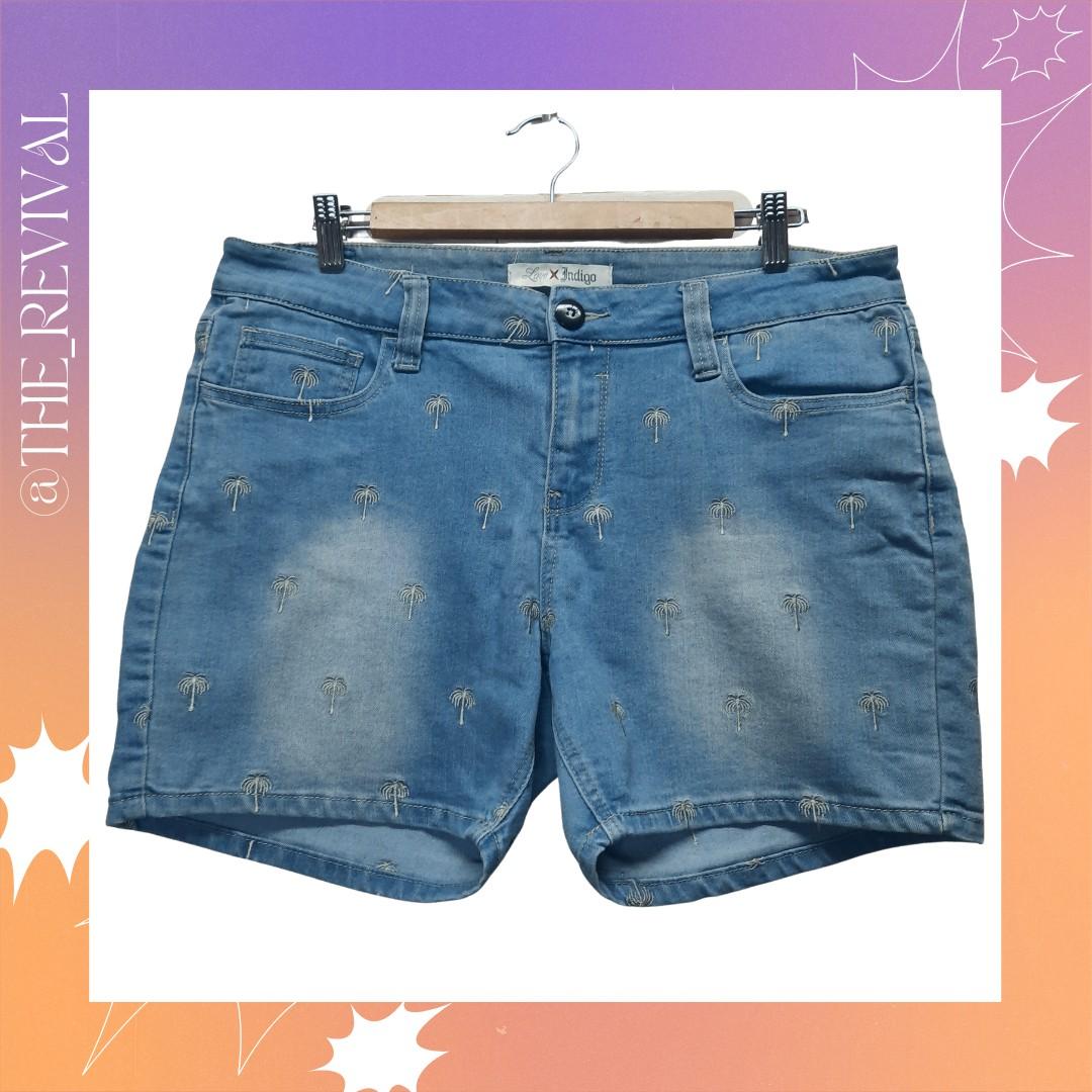 Love x Indigo Blue denim shorts with 
