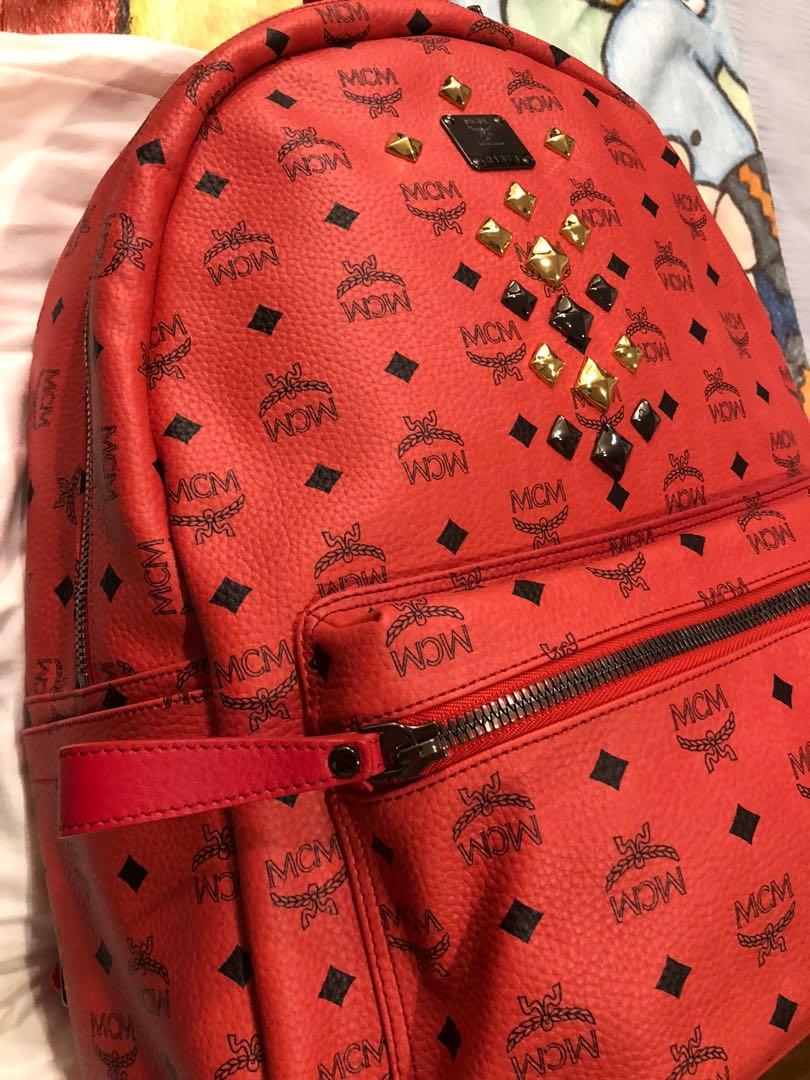MCM Red Backpack XL