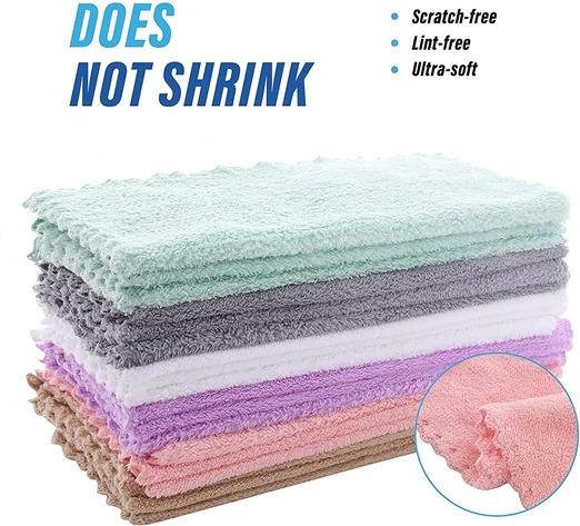 Kitchen Towels Quick Dry Washcloths, 16x27cm Coral Velvet