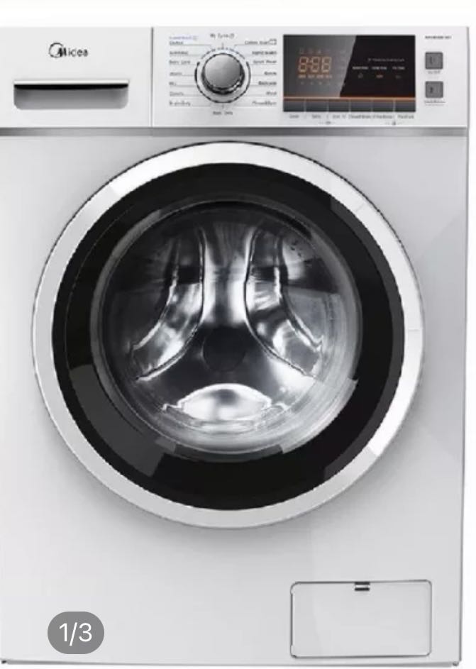 Midea front load washer and dryer 8/6kg, TV & Home Appliances, Washing