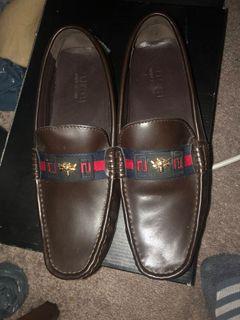 New Brown leather Gucci loafers