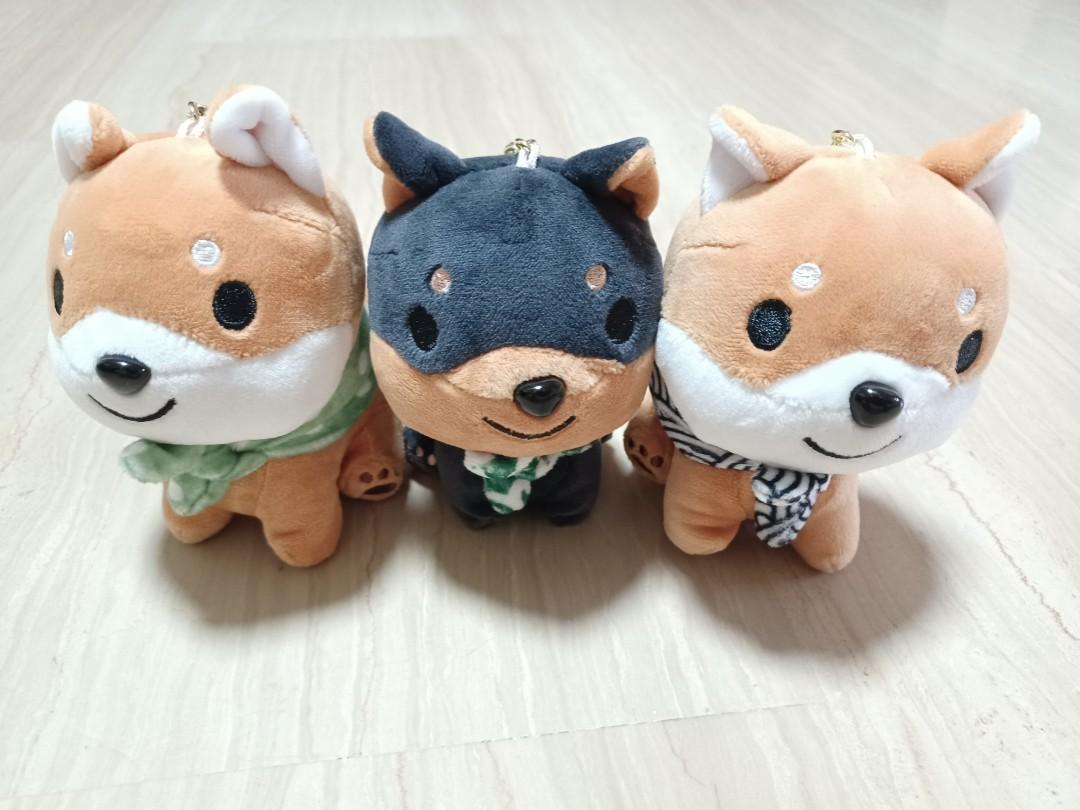 Plush Dog Keychain Kawaii Plushie Stuffed Animal Toy Japanese Shiba Dog Brown 