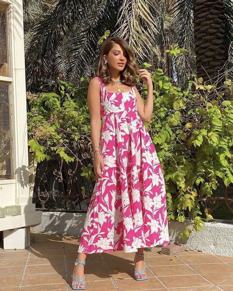 Newu0026Tag) ZARA pink flower poplin dress, Fesyen Wanita, Pakaian Wanita, Gaun  u0026 Rok di Carousell