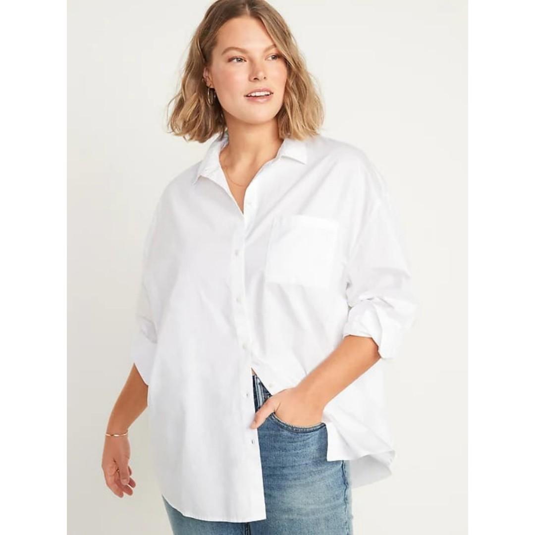 Old Navy oversized boyfriend shirt Women s Fashion Muslimah