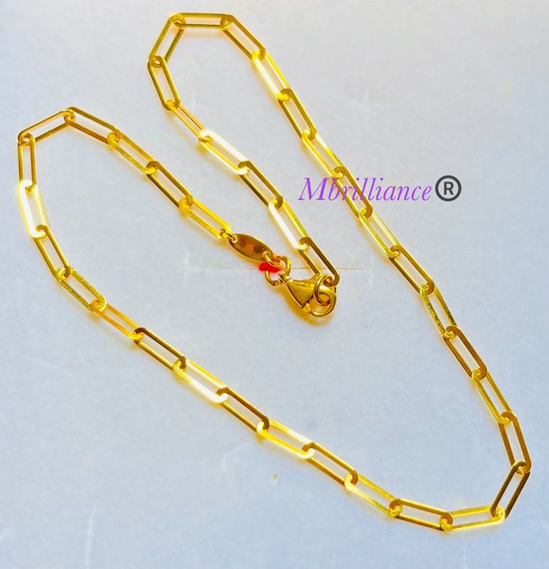 Paper clip anklet 916 gold, Women's Fashion, Jewelry & Organisers
