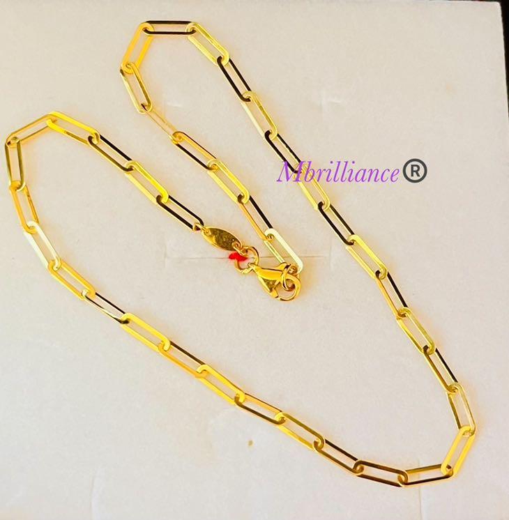 Paper clip anklet 916 gold, Women's Fashion, Jewelry & Organisers