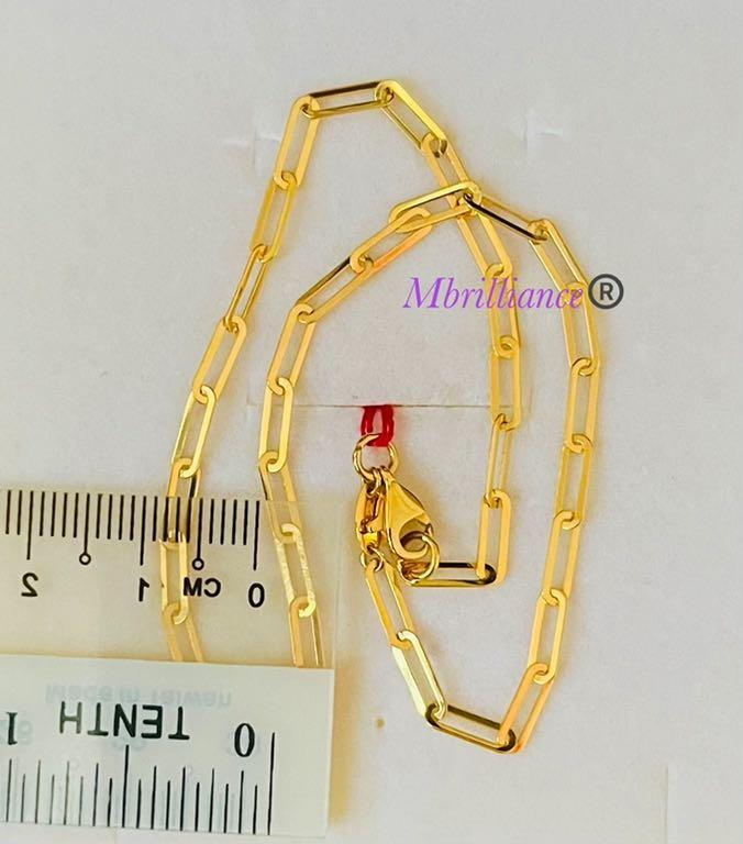 Paper clip anklet 916 gold, Women's Fashion, Jewelry & Organisers