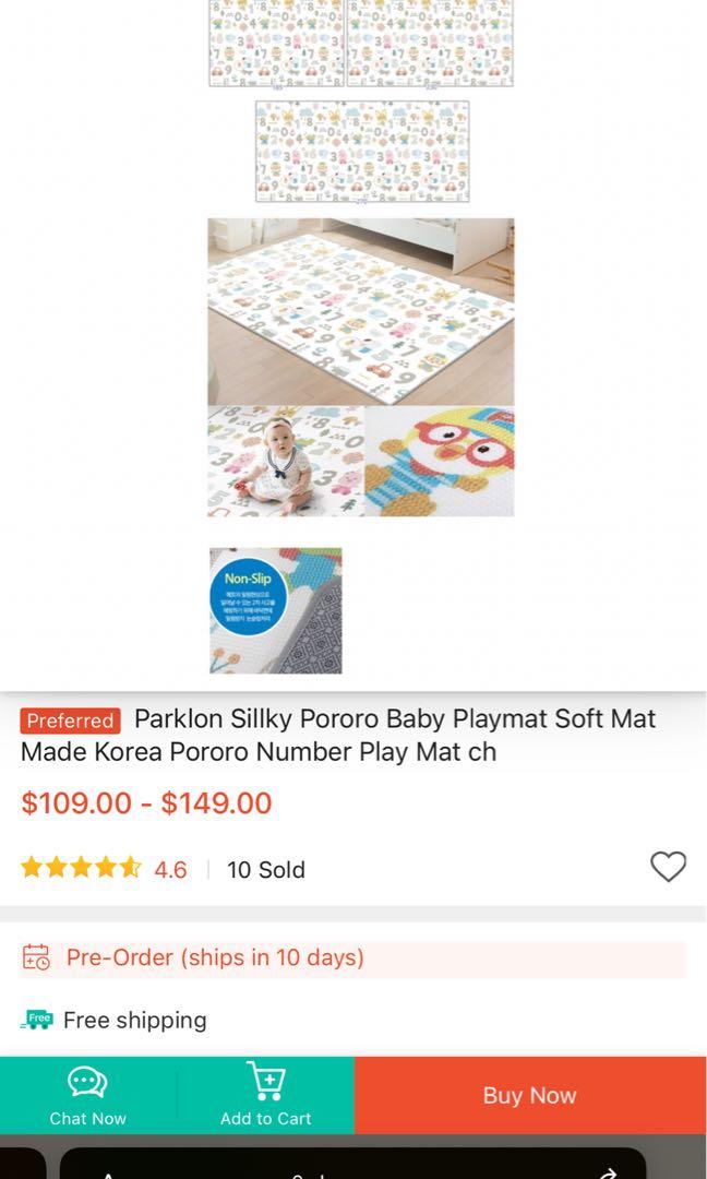 Parklon Sillky Pororo Baby Playmat Soft Mat Made Korea Pororo Number