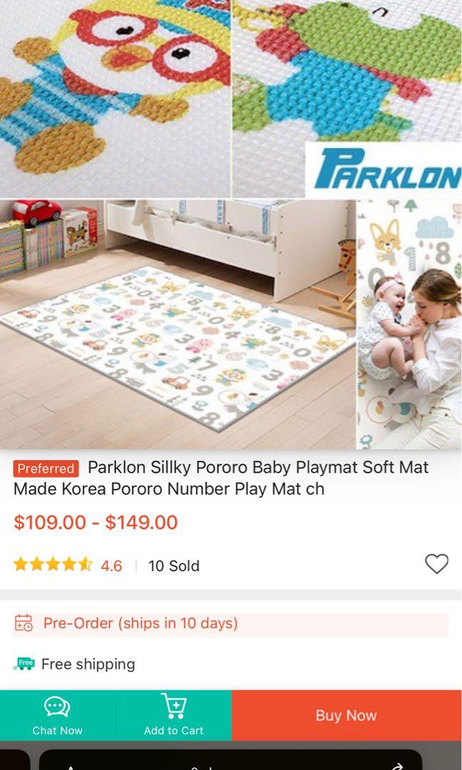 Parklon Sillky Pororo Baby Playmat Soft Mat Made Korea Pororo Number
