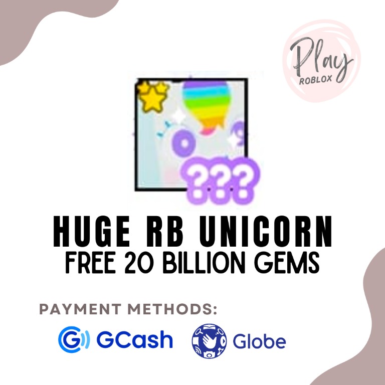 Pet Simulator X Huge Rainbow Unicorn with Free 20 Billion Gems