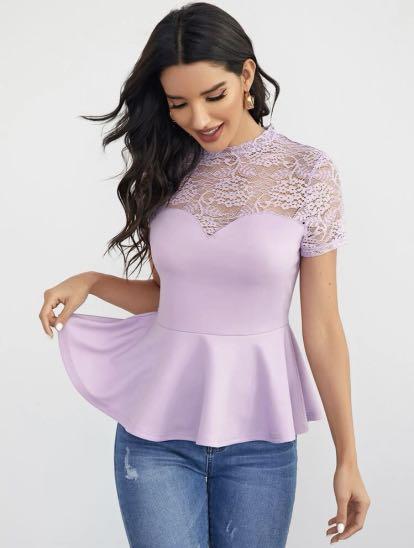 Lilac sales peplum top