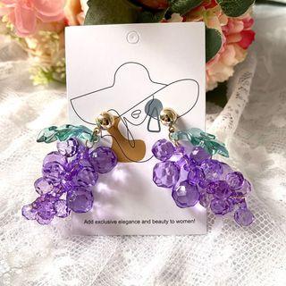 Purple grape earrings