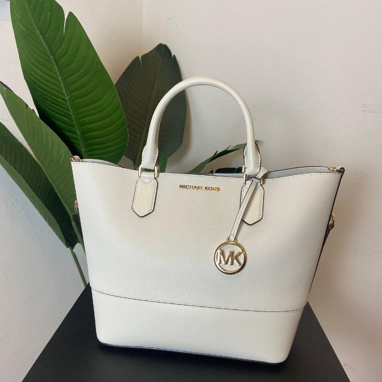 RAYA SALES Michael Kors Trista Large Grab Tote in Optic White