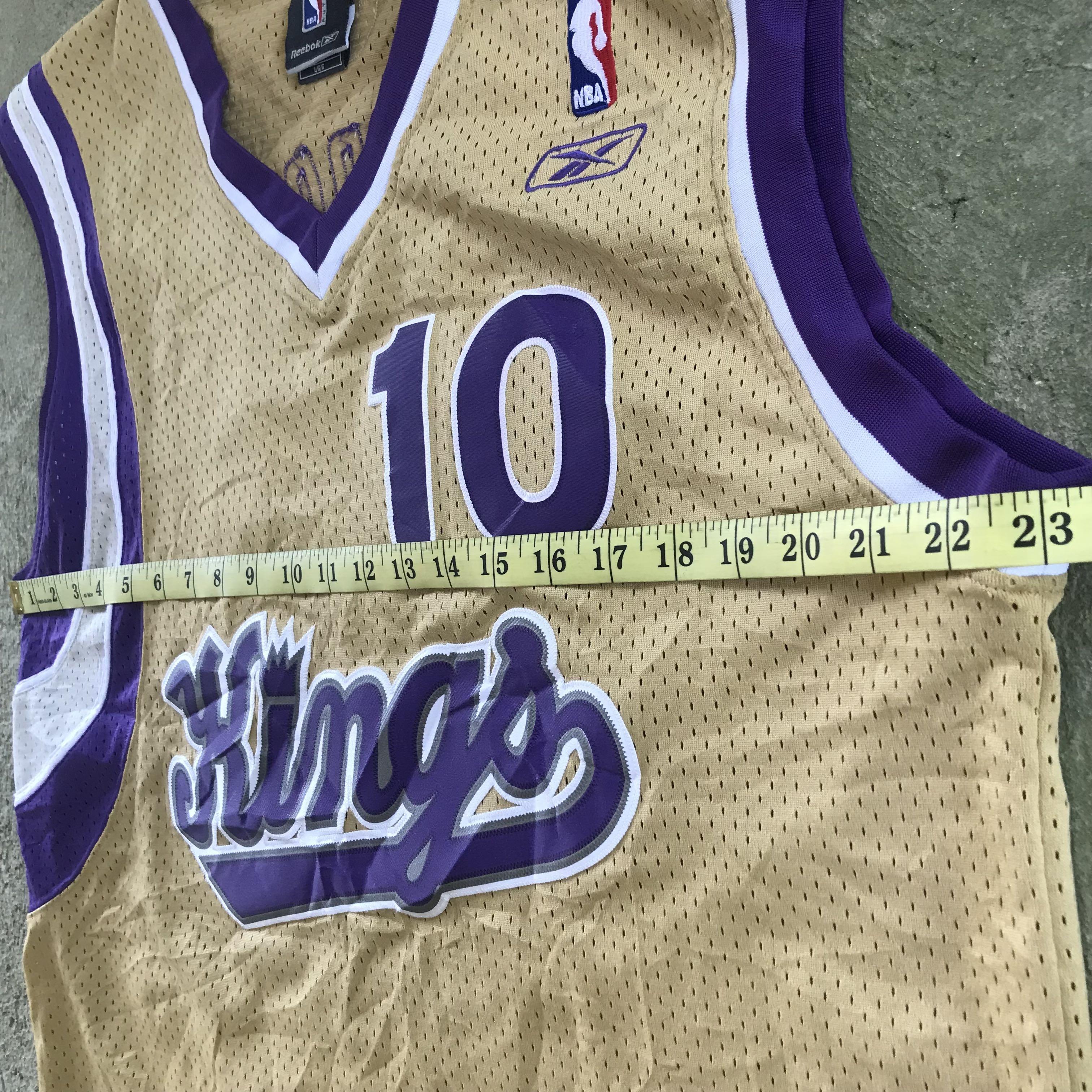 Rare VTG Reebok Gold Sacramento Kings Bibby Alternate NBA Jersey Mens Sz  Small