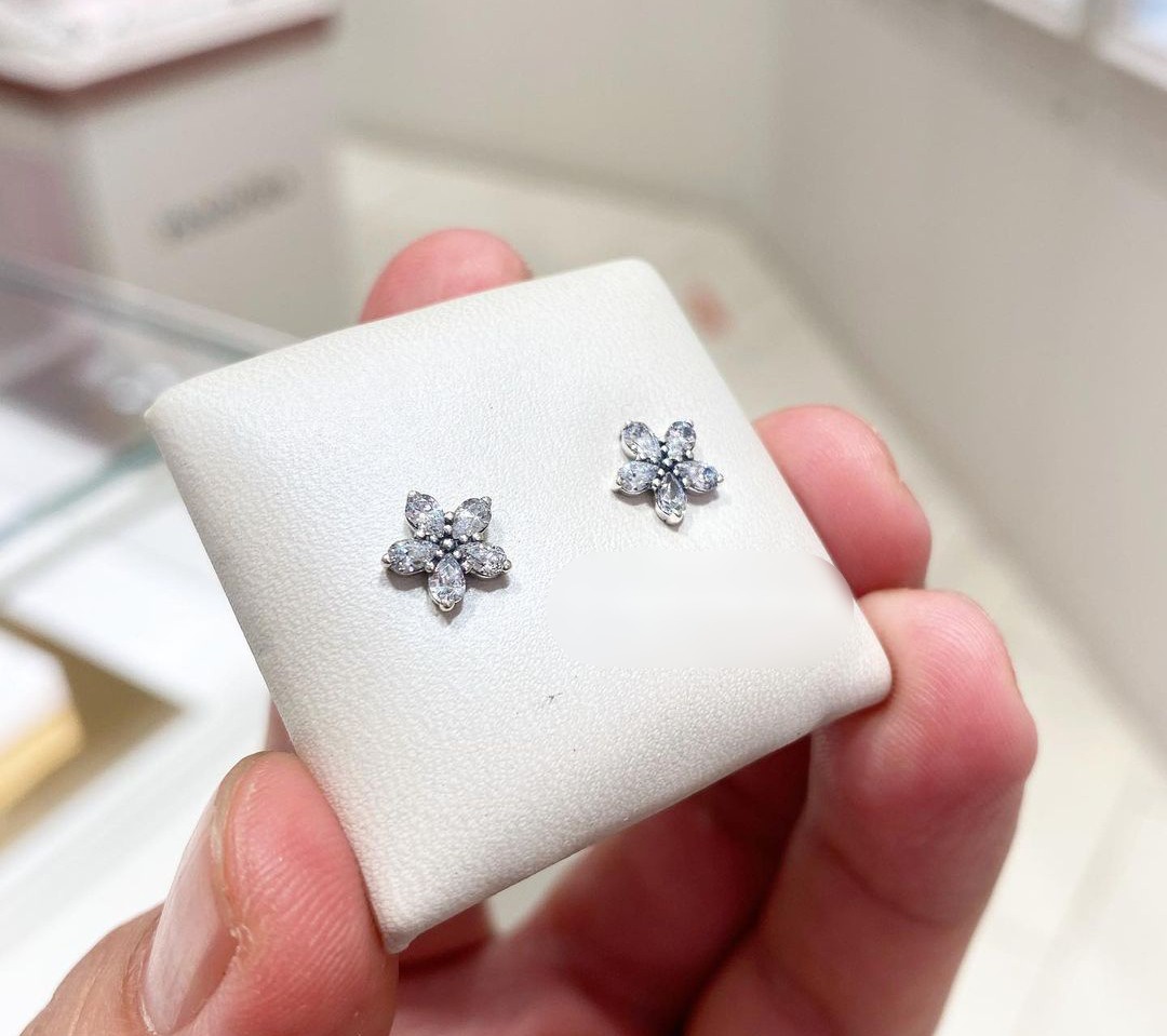 Pandora sparkling best sale snowflake earrings