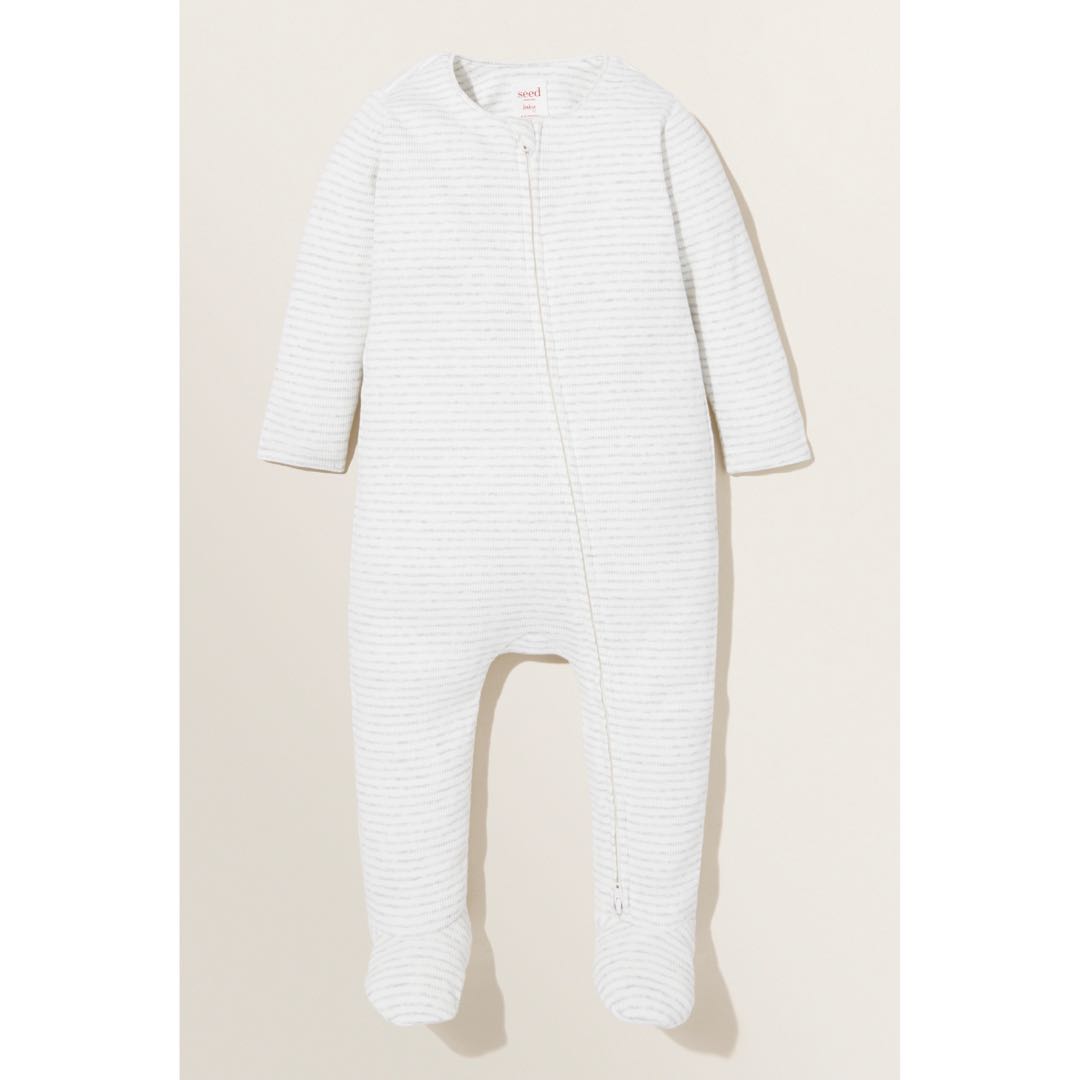 Seed Pyjamas Seed Heritage Bunny Face Double Zip Footed Sleepsuit Pyjamas, Babies ...