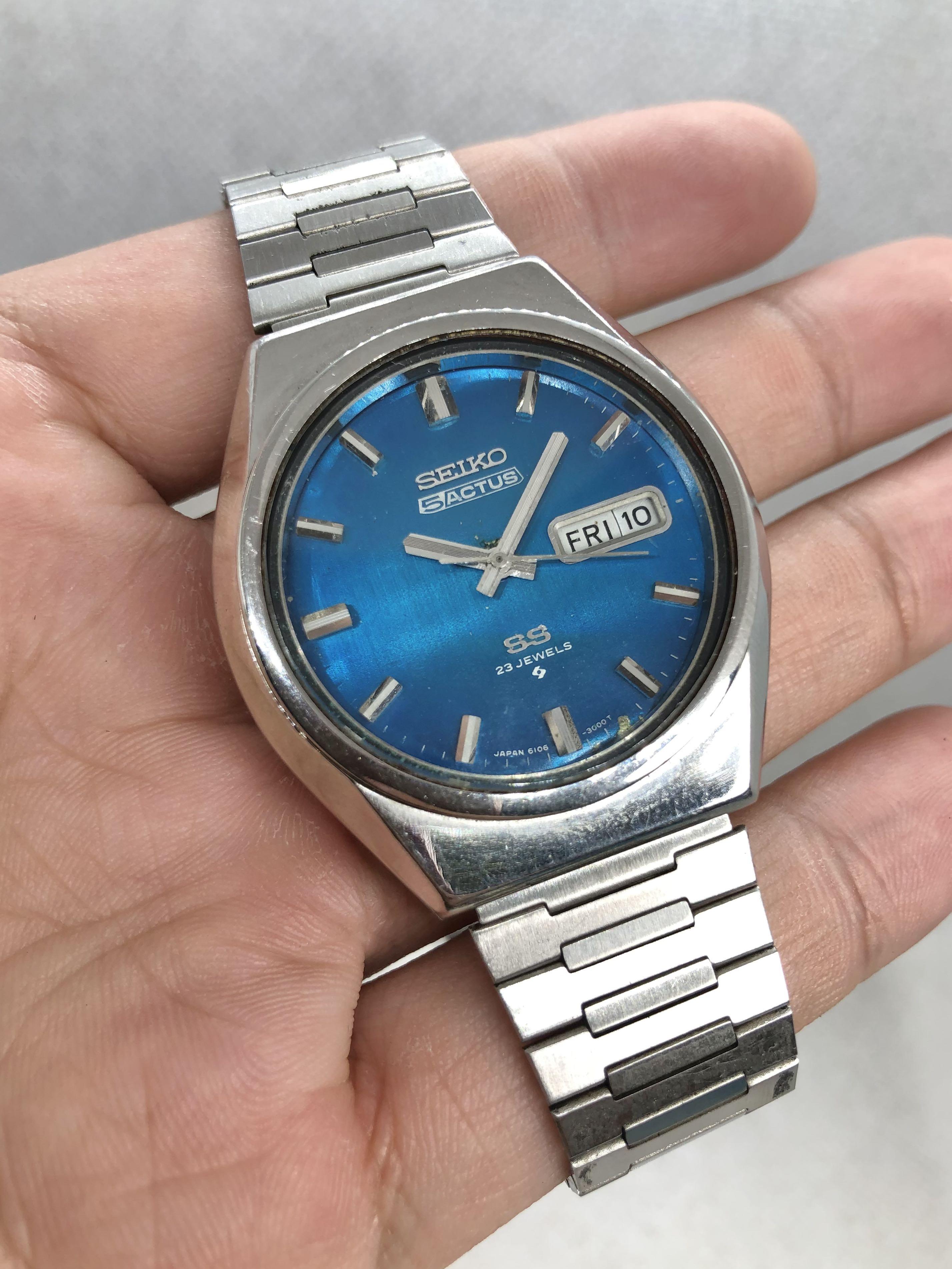 Seiko 5 Actus Vintage 1977 Blue 38mm Automatic, Luxury, Watches on Carousell