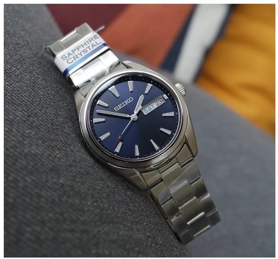 Seiko Classic Quartz Sapphire Blue 40mm, Luxury, Watches on Carousell