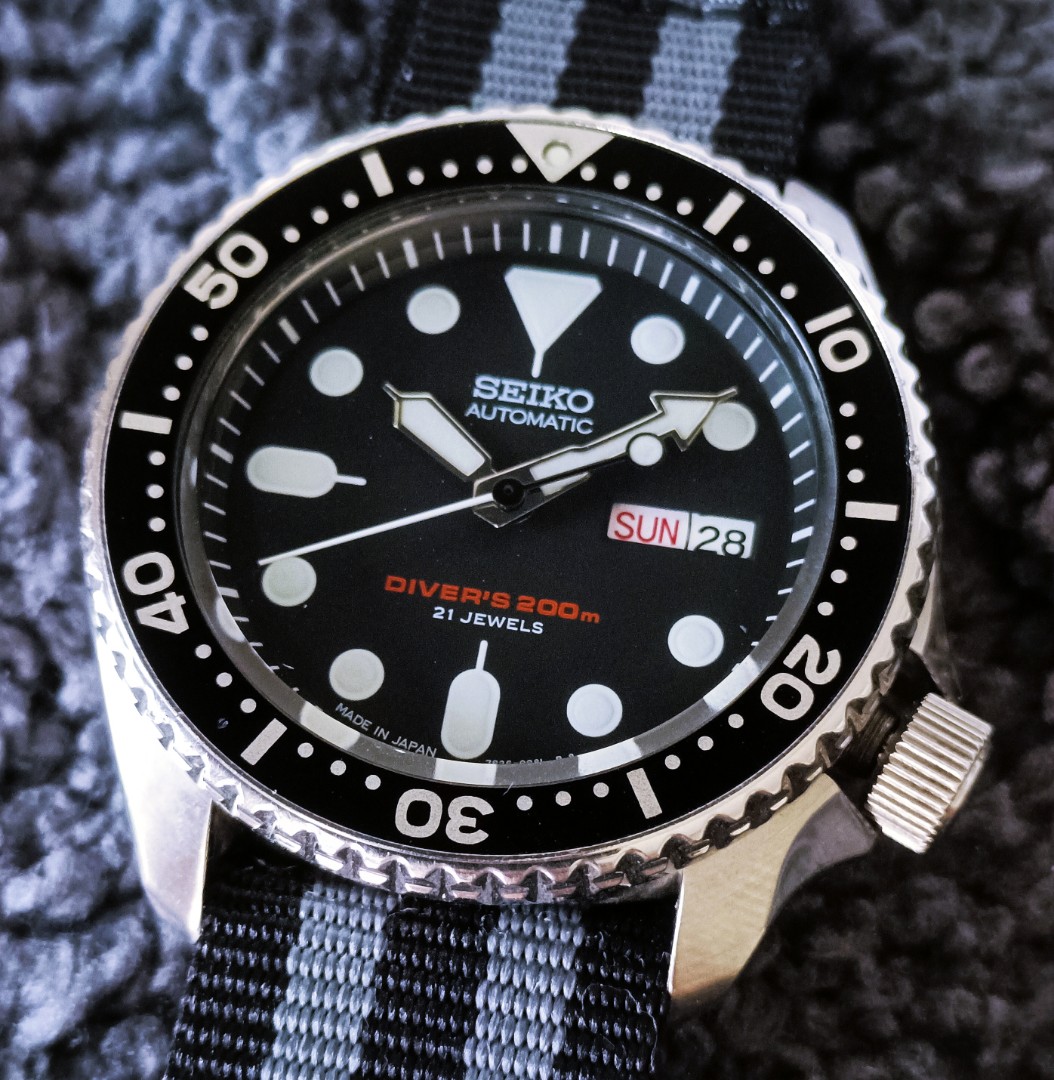 SKX007J1 Seiko Black Automatic Divers Watch SKX007 Men s Fashion