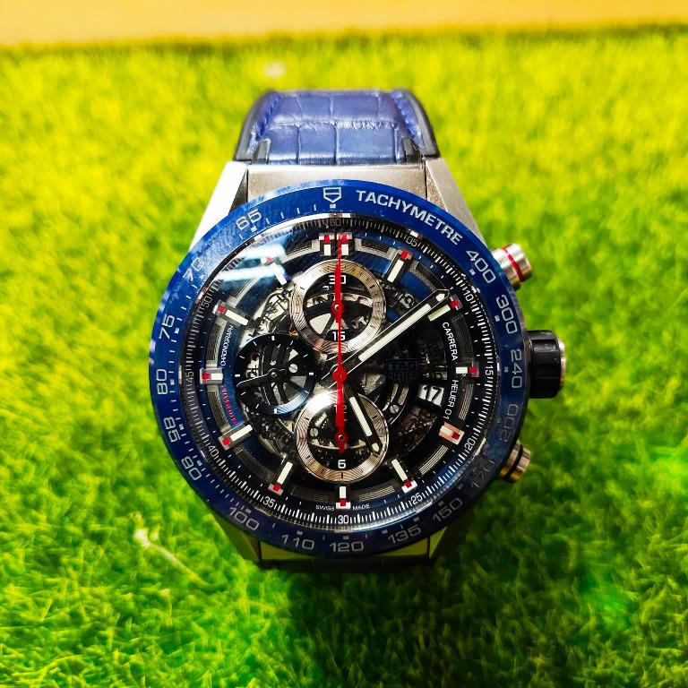 TP-Carrera Calibre Heuer 01 Automatic Chronograph Skeleton Dial Men's Watch,  Luxury, Watches on Carousell