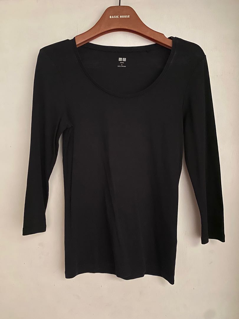 Uniqlo 3/4, Women's Fashion, Tops, Longsleeves on Carousell