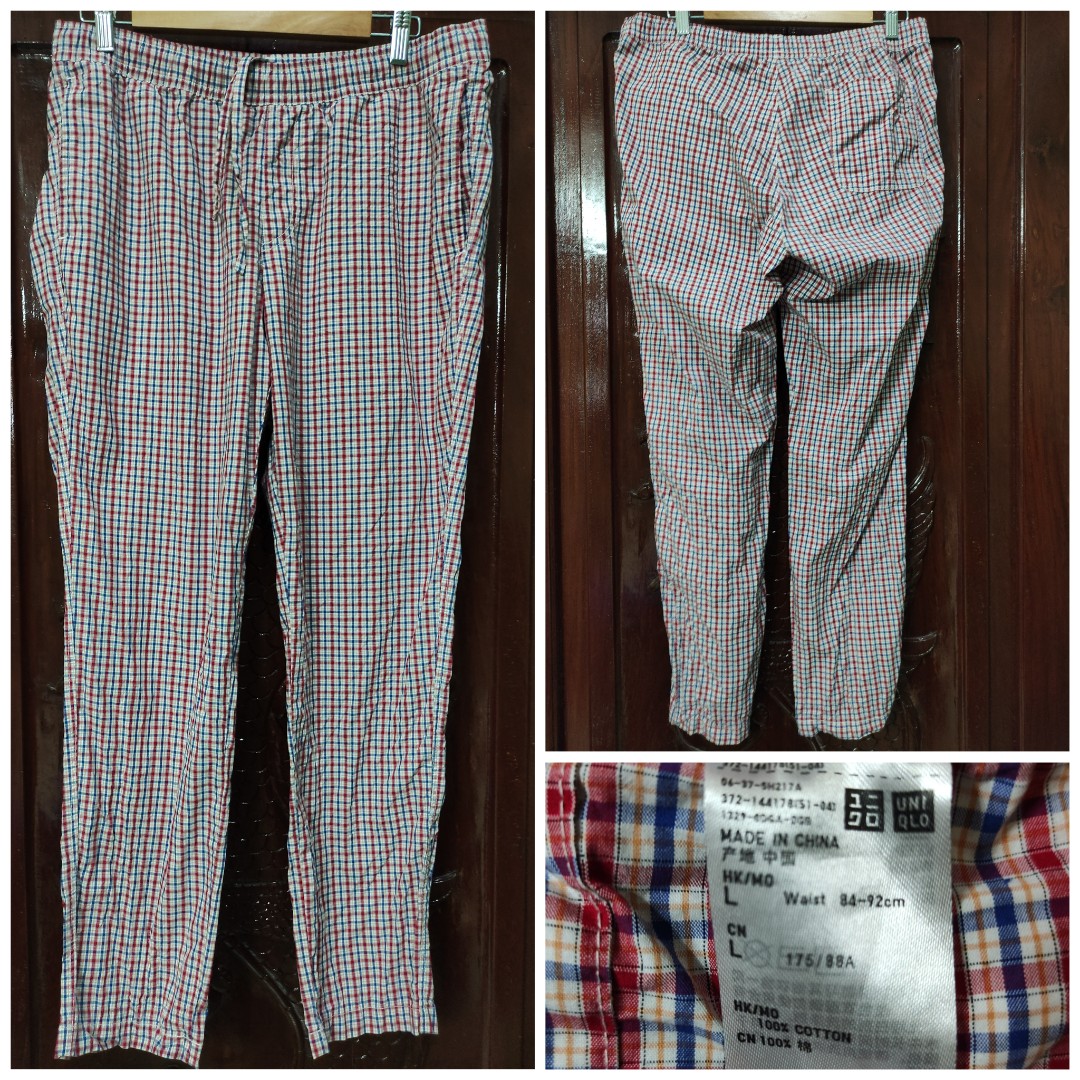 Uniqlo Men's Check Pajama Pants, Men's Fashion, Bottoms, Sleep and